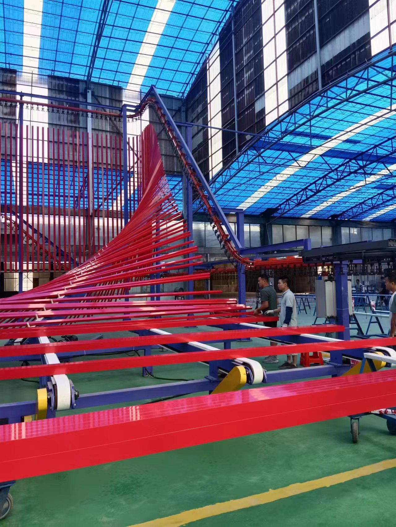 Haztek Vertical Automatic Powder Coating Line with Bridge-Type Furnace